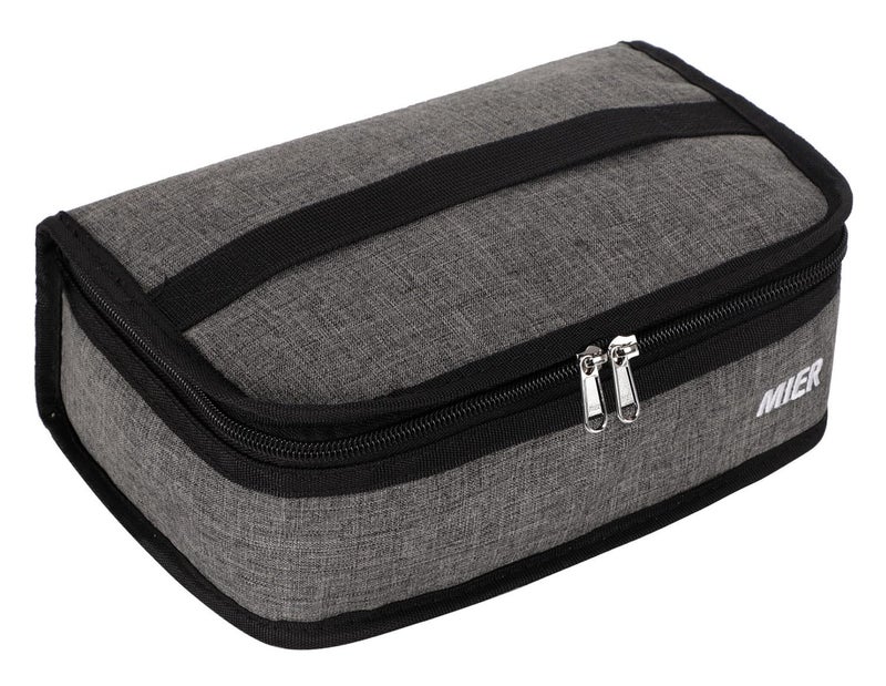 MIER Portable Thermal Insulated Cooler Bag Mini Lunch Bag for Kids  Grey - Image 1